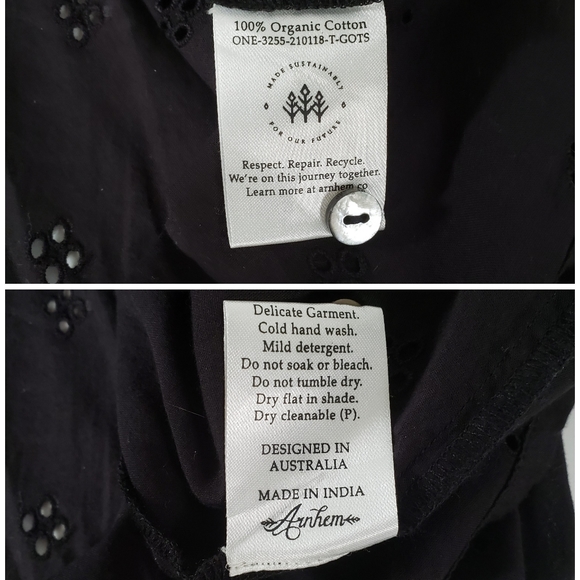 Arnhem Boho Western Prairie Blouse Midnight Black - Picture 15 of 17